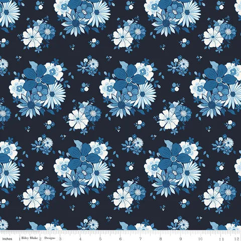 BLUE BLOOMS & THREADS MAIN NAVY