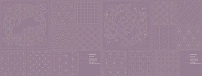 SASHIKO PANEL FROSTED GRAPE  HARE/ KOI DV4053