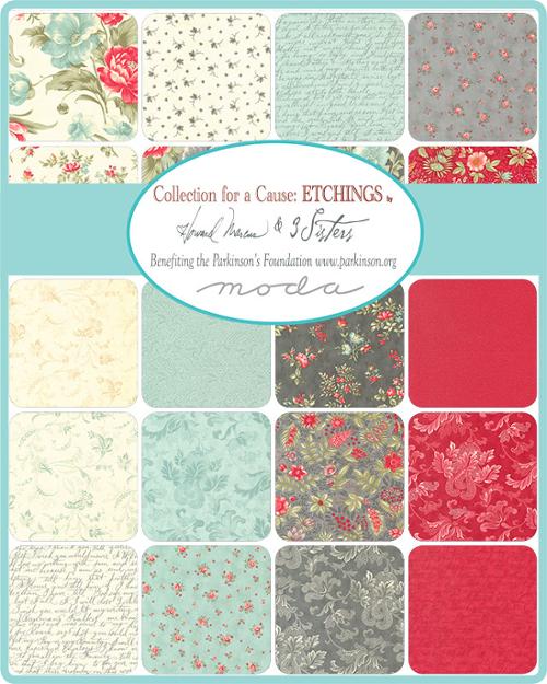 Etchings by Moda Joyful Jacobean Floral Red M4433213