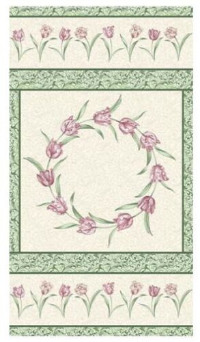 Evelyns Etched Tulips Cream panel Print