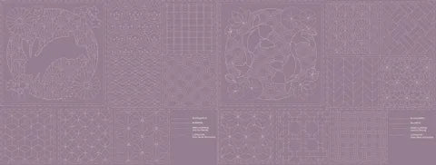 SASHIKO STITCHERY PANEL DV4053 FROSTED GRAPE KOI AND HARE