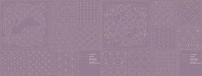 SASHIKO STITCHERY PANEL DV4053 FROSTED GRAPE KOI AND HARE