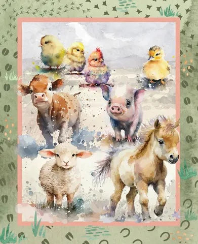FARM ANIMALS COT PANEL