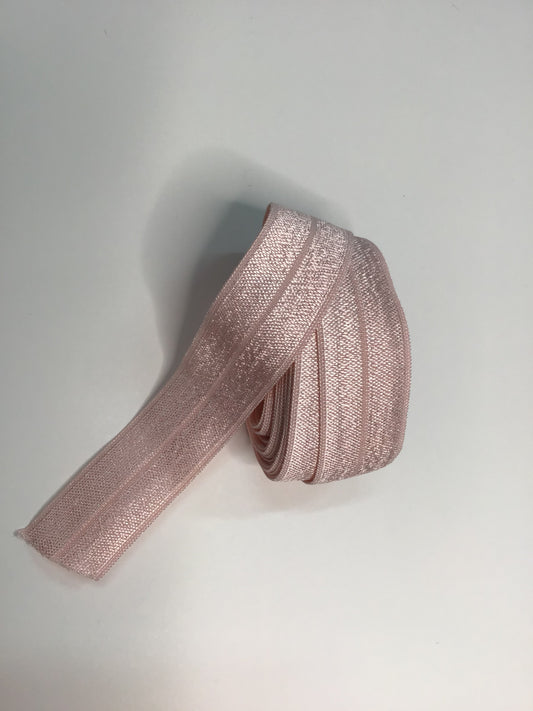 20mm Fold Over Elastic Pearl Pink