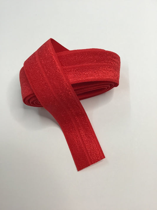 20mm Fold Over Elastic Hot Red