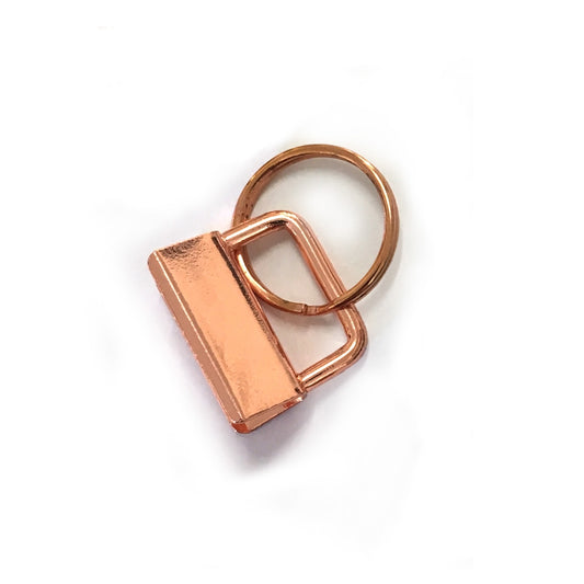 KEY FOB HARDWARE 25MM / 1 INCH 5 PACK ROSE GOLD