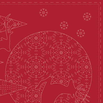 CHRISTMAS SASHIKO PANEL RED