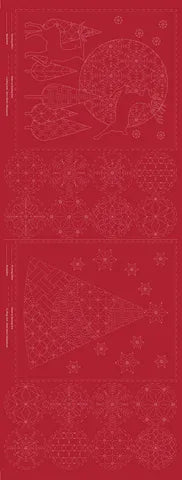 CHRISTMAS SASHIKO PANEL RED